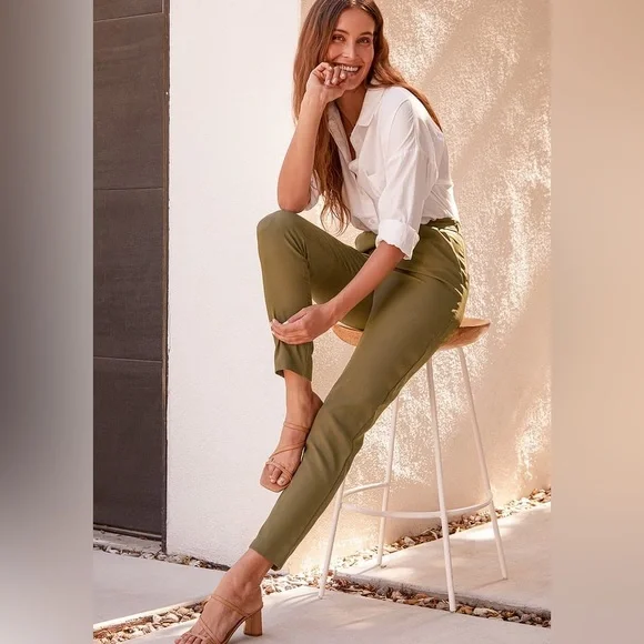 Lulu’s Like Clockwork Olive Green Trouser Pants - Picture 2 of 7